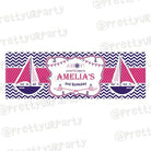 Personalized Girly Nautical Birthday Banner 30in ALL PARTY SUPPLIES Pretty UR Party Default Title  
