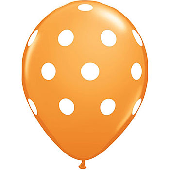 Orange Polka Dots Latex Balloons - Pack of 25 THEME PARTIES Pretty UR Party   