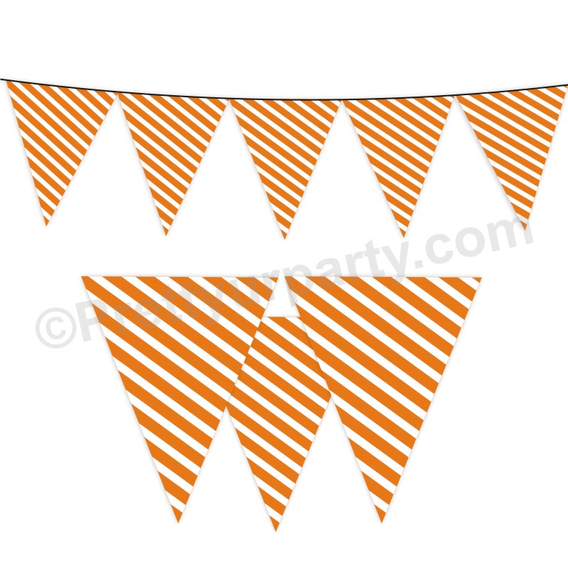 Orange Stripes Bunting BABY SHOWER Pretty UR Party Default Title  