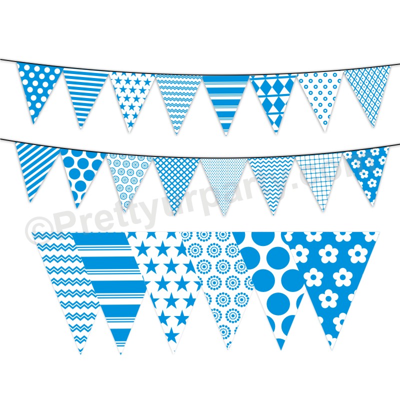 Blue Pattern Bunting BABY SHOWER Pretty UR Party Default Title  