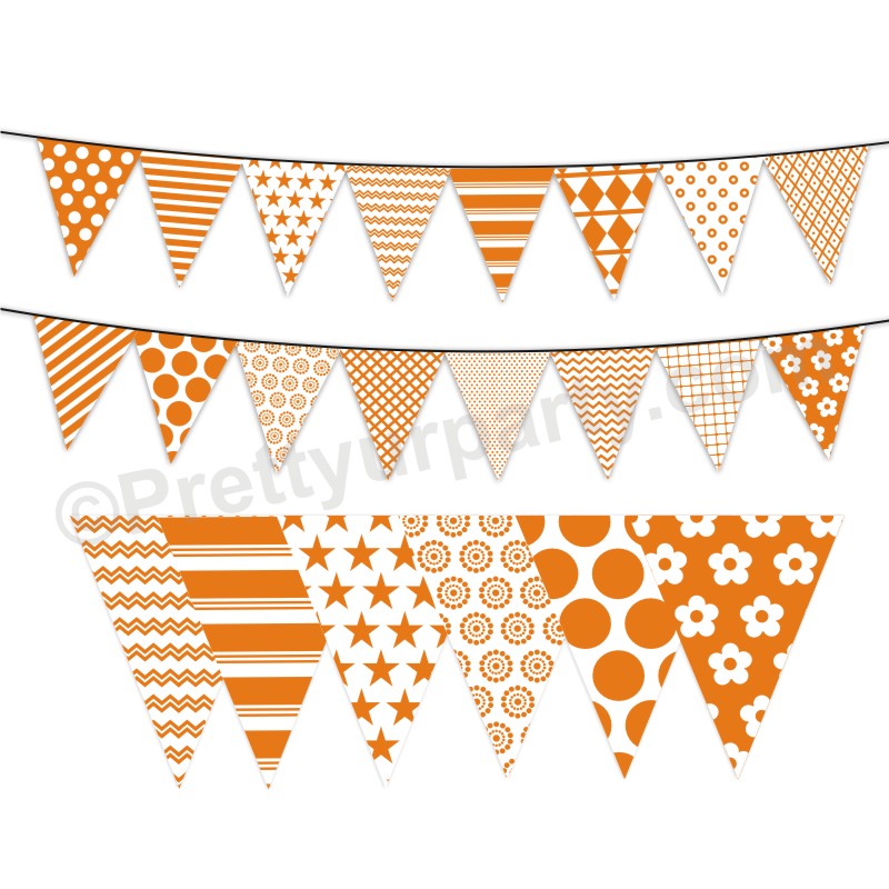 Orange Pattern Bunting BABY SHOWER Pretty UR Party Default Title  