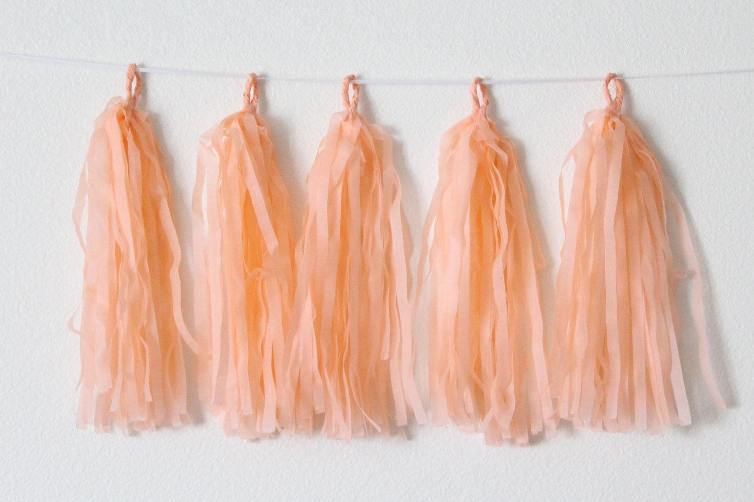 Peach Tassel Garland Kit - Set of 5 DECORATIONS Pretty UR Party   