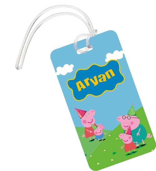 Peppa Pig Theme Luggage Tag PERSONALISED Pretty UR Party   
