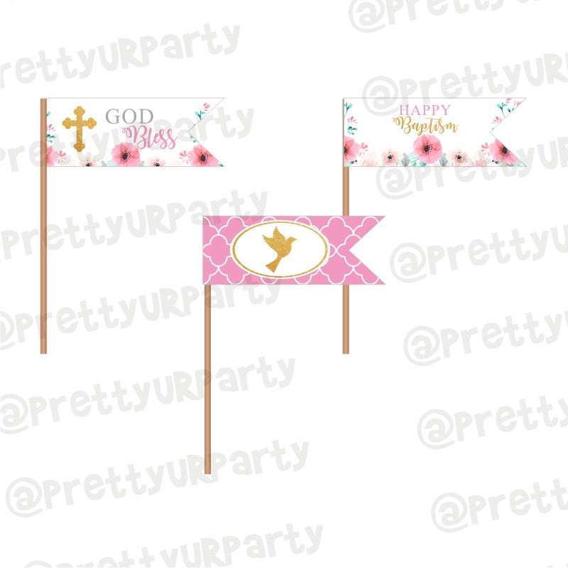 Baptism Pink Theme Picks ALL PARTY SUPPLIES Pretty UR Party Default Title  