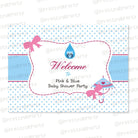 Pink and Blue  Entrance Banner / Door Sign BABY SHOWER Pretty UR Party Default Title  