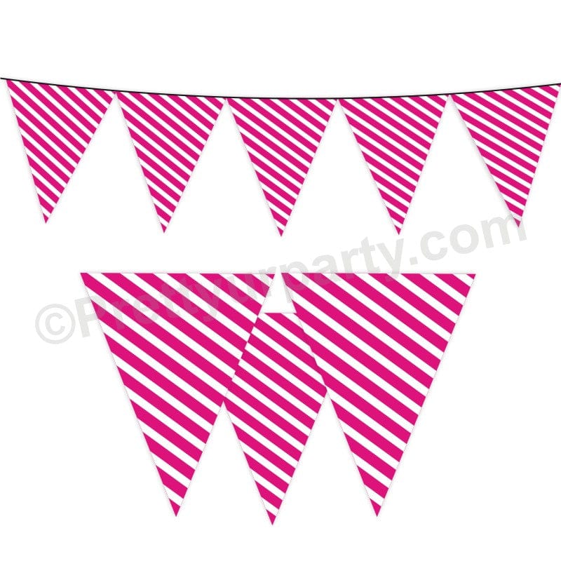 Pink Stripes Bunting BABY SHOWER Pretty UR Party Default Title  