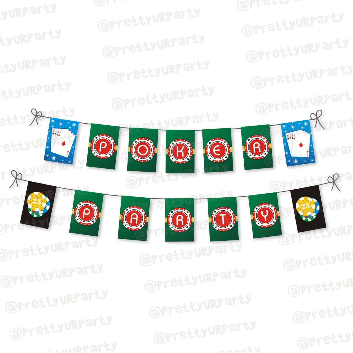 Poker Theme Bunting ALL PARTY SUPPLIES Pretty UR Party Default Title  