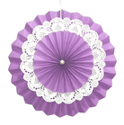 Purple Rosette Paper Fans with Doily - Big ALL PARTY SUPPLIES Pretty UR Party   