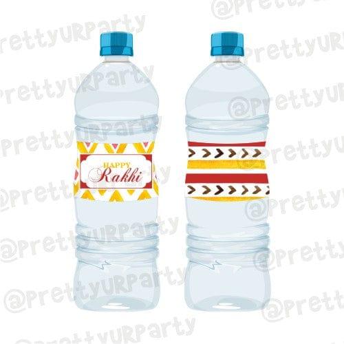 Red and Yellow Pattern Rakhi Theme Bottle Labels ALL PARTY SUPPLIES Pretty UR Party   