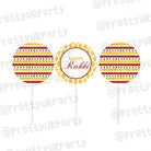 Red and Yellow Pattern Rakhi Cupcake Toppers ALL PARTY SUPPLIES Pretty UR Party Default Title  