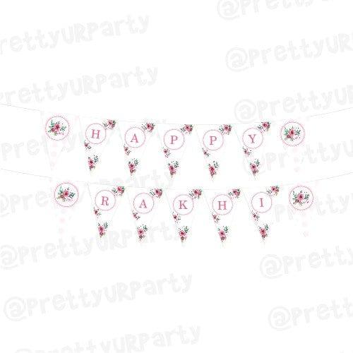 Pink and Green Floral Rakhi Theme Bunting ALL PARTY SUPPLIES Pretty UR Party Default Title  