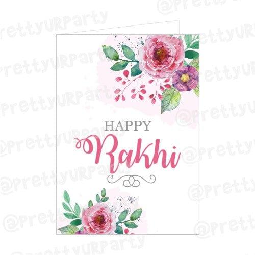 Pink and Green Floral Rakhi Greeting Card ALL PARTY SUPPLIES Pretty UR Party   