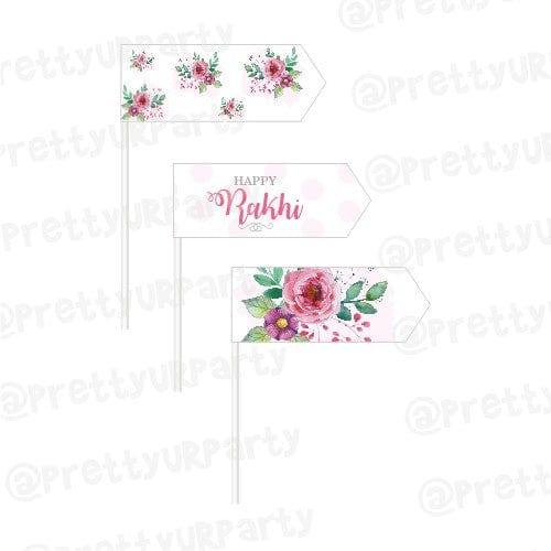Pink and Green Floral Rakhi Picks ALL PARTY SUPPLIES Pretty UR Party Default Title  