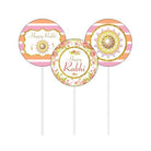 Pink and Orange Floral Rakhi Cupcake / Food Toppers ALL PARTY SUPPLIES Pretty UR Party Default Title  