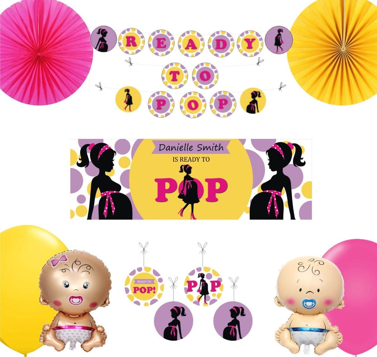 Ready to Pop Baby Shower Decorations Package BABY SHOWER Pretty UR Party   