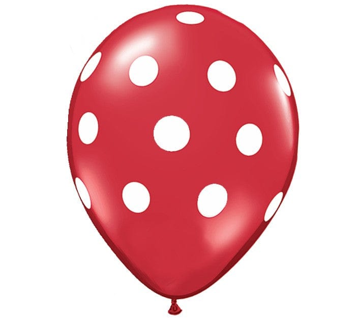 Red Polka Dots Latex Balloons - Pack of 25 ALL PARTY SUPPLIES Pretty UR Party   