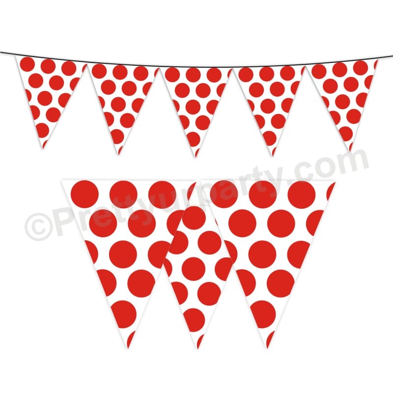 Red Polka Dots Bunting BABY SHOWER Pretty UR Party Default Title  