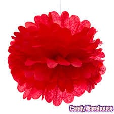 Red Tissue Paper Pom Poms 10" DECORATIONS Pretty UR Party   