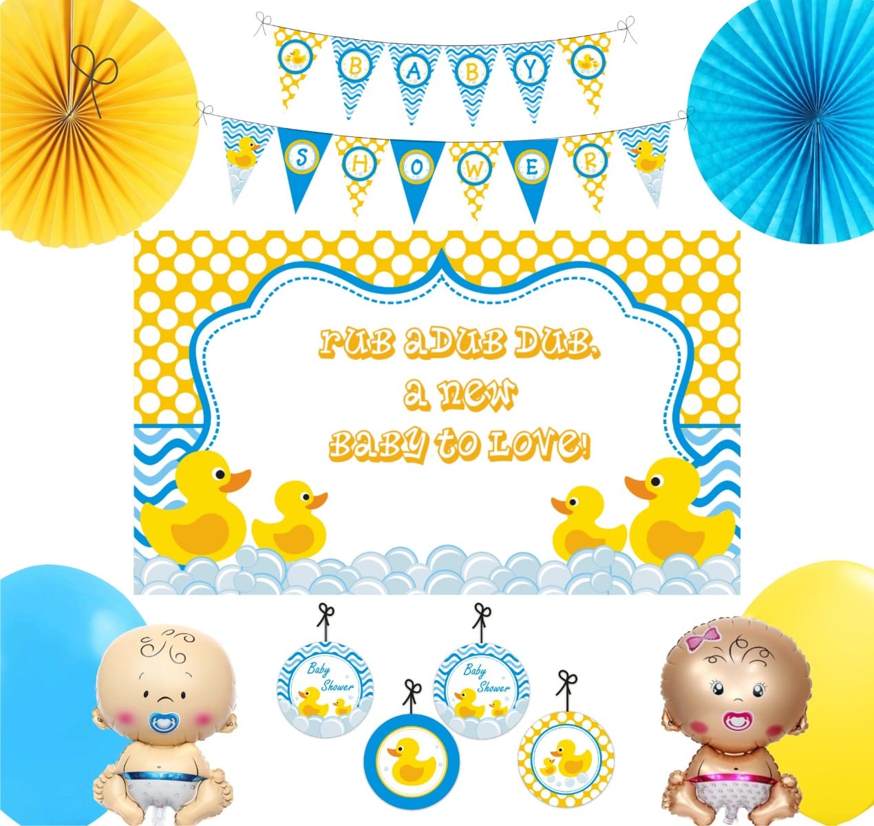 Rubber Ducky Baby Shower Party Decorations BABY SHOWER Pretty UR Party   