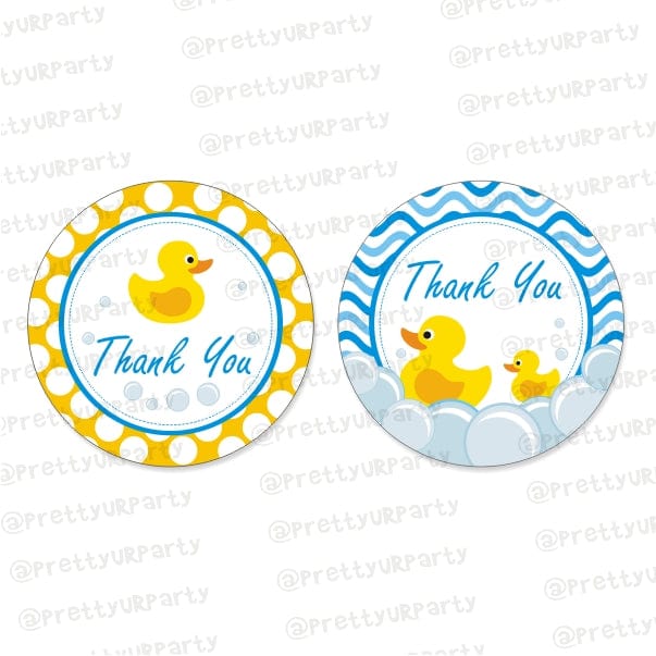 Rubber Ducky Thank you Tags BABY SHOWER Pretty UR Party Default Title  