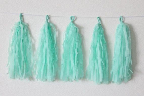 Sea Green Tassel Garland Kit - Set of 5 THEME PARTIES Pretty UR Party   