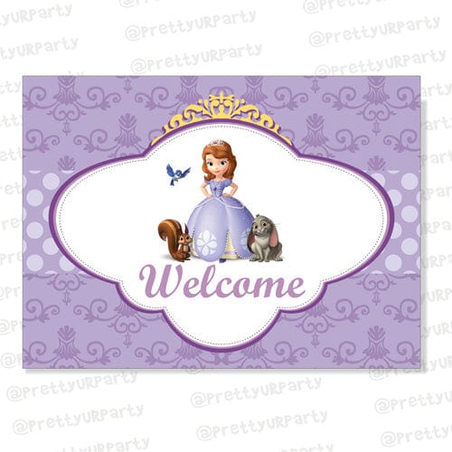 Sofia the first inspired Entrance Banner / Door Sign  Pretty UR Party Default Title  