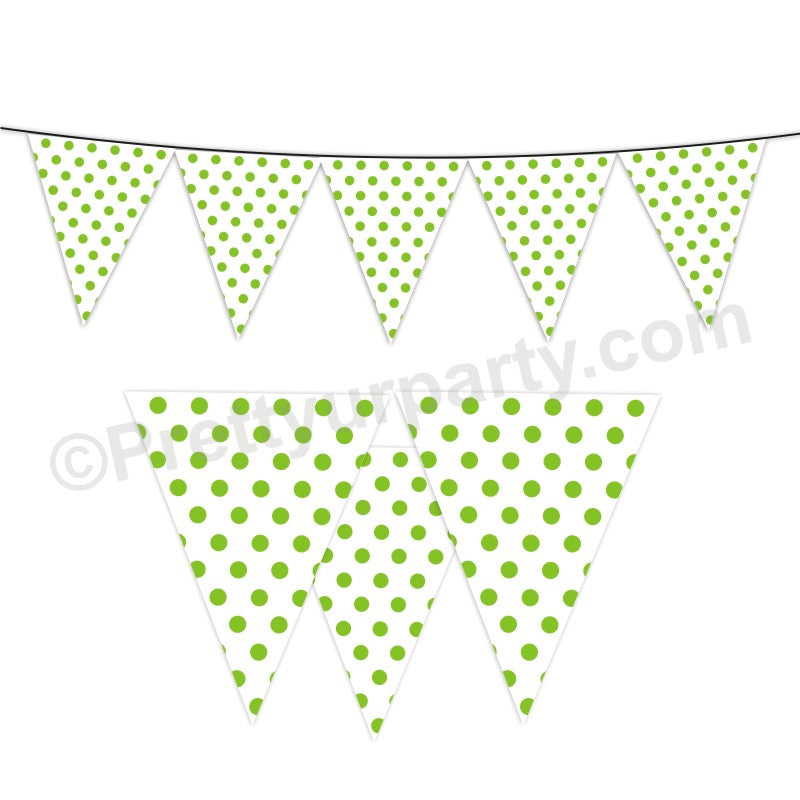 Green Small Polka Dots Bunting BABY SHOWER Pretty UR Party Default Title  