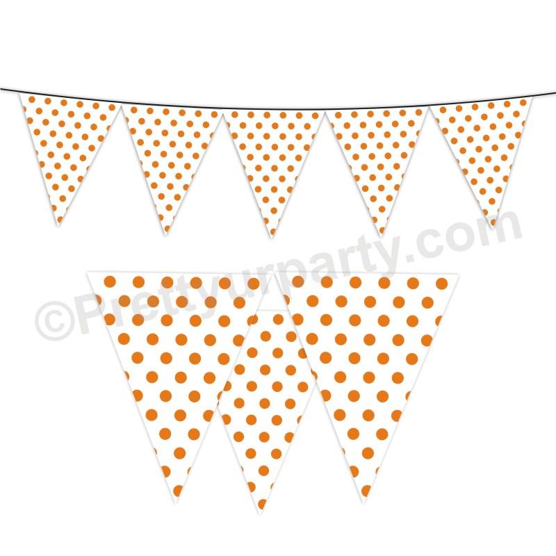 Orange Small Polka Dots Bunting BABY SHOWER Pretty UR Party Default Title  
