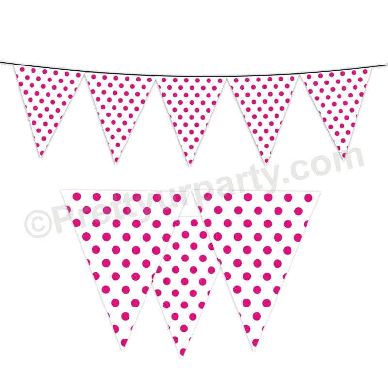 Pink Small Polka Dots Bunting BABY SHOWER Pretty UR Party Default Title  