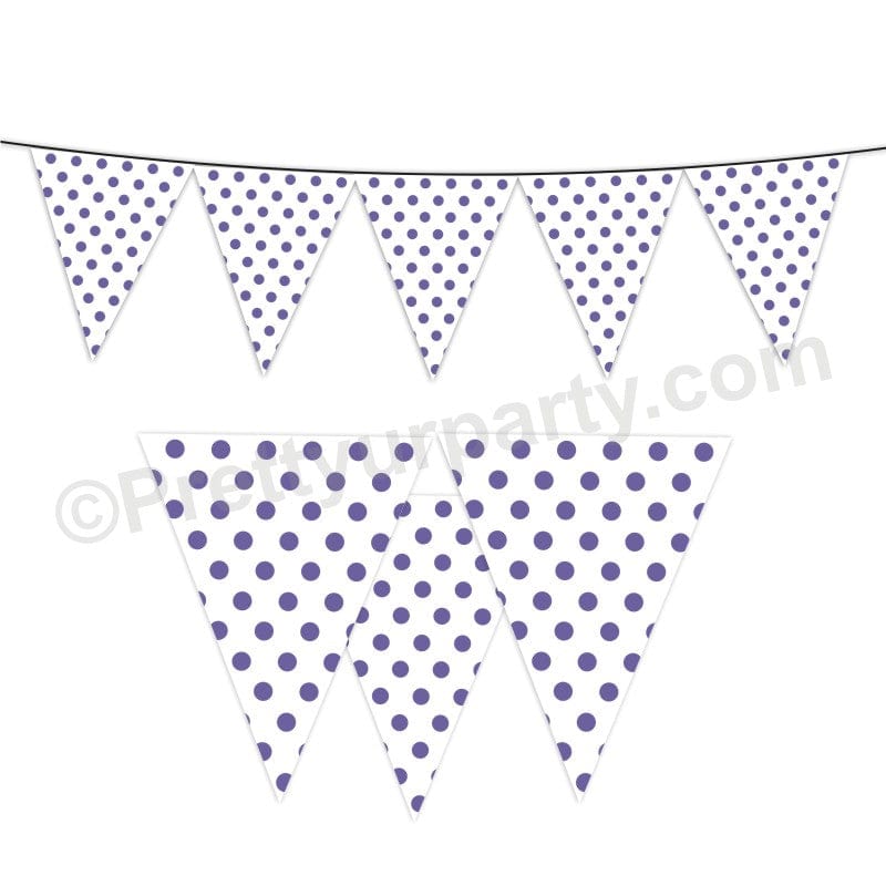 Purple Small Polka Dots Bunting BABY SHOWER Pretty UR Party Default Title  