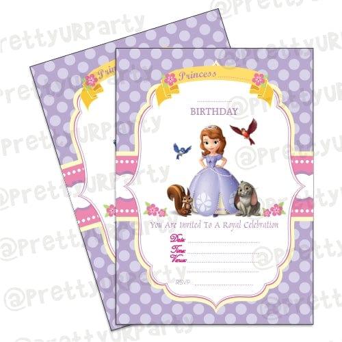 Sofia the first inspired Invitations - 01 ALL PARTY SUPPLIES Pretty UR Party Default Title  