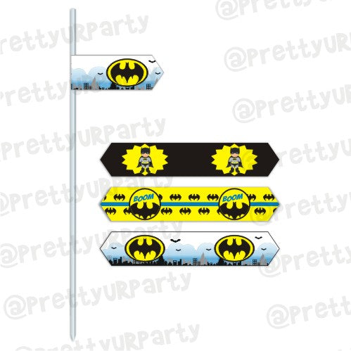 Batman Inspired Drink Straws THEME PARTIES Pretty UR Party   