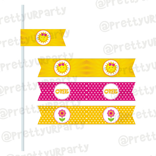 My Little Sunshine 1st birthday Drink Straws ALL PARTY SUPPLIES Pretty UR Party   