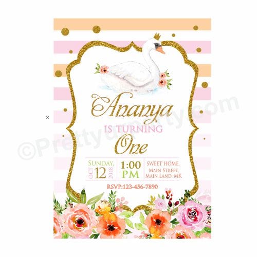 Swan invitations on sale