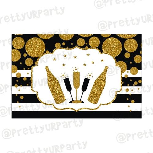 Gold and Black New Year Table Mats ALL PARTY SUPPLIES Pretty UR Party Default Title  
