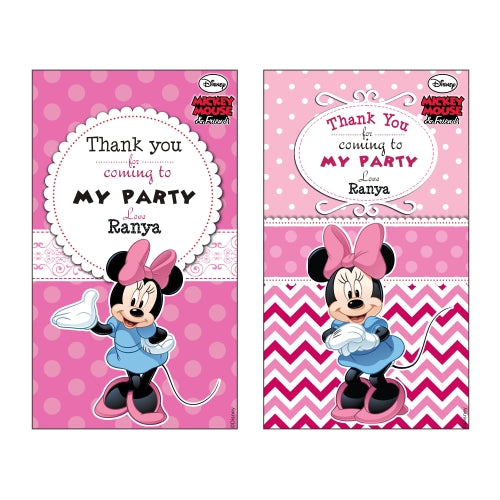 Minnie Mouse Thank you Tags THEME PARTIES Pretty UR Party   