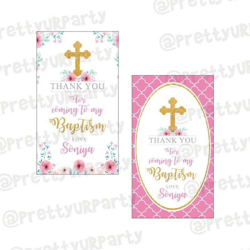 Baptism Pink Theme Thank you Tags ALL PARTY SUPPLIES Pretty UR Party Default Title  
