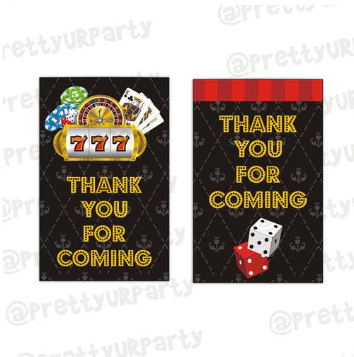 Casino Night Thank you Tags ALL PARTY SUPPLIES Pretty UR Party Default Title  