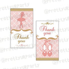 Pink and Gold Ballet Thank you Tags THEME PARTIES Pretty UR Party Default Title  