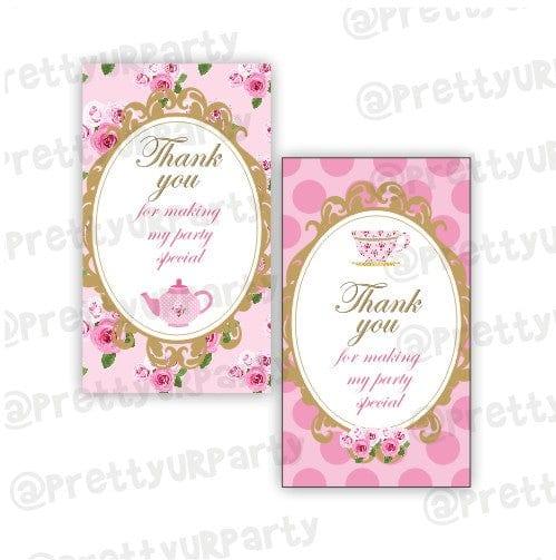 Tea Party Thank you Tags THEME PARTIES Pretty UR Party Default Title  