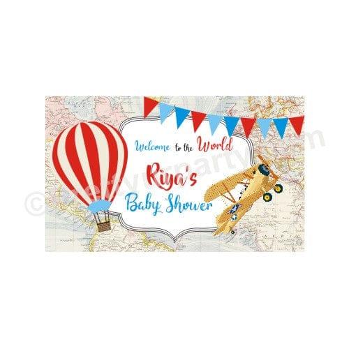 Travel Baby Shower Theme Backdrop PERSONALISED Pretty UR Party Default Title  