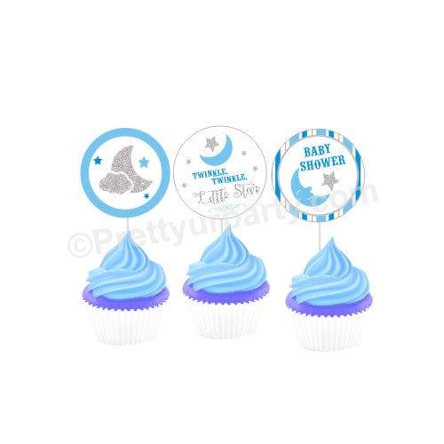 Twinkle Boy Baby Shower Cupcake Toppers BABY SHOWER Pretty UR Party Default Title  