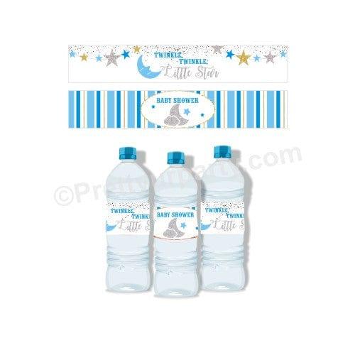 Twinkle Boy Baby Shower Bottle Labels BABY SHOWER Pretty UR Party Default Title  