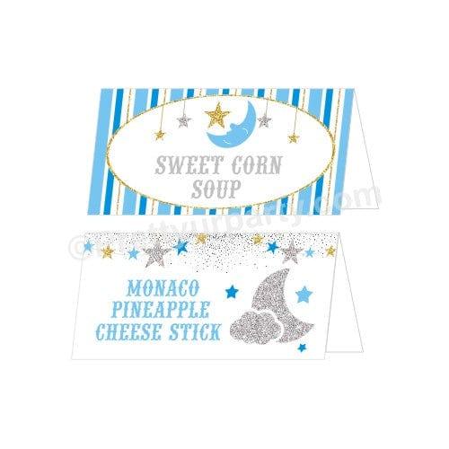 Twinkle Boy Baby Shower Food Labels / Buffet Table Cards BABY SHOWER Pretty UR Party   