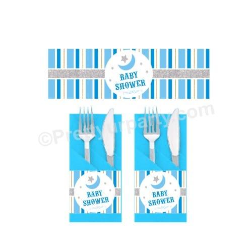 Twinkle Boy Baby Shower Napkin Rings BABY SHOWER Pretty UR Party Default Title  