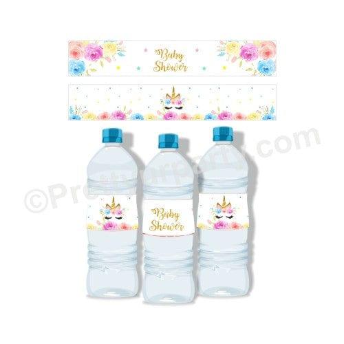 Unicorn Baby Shower Bottle Labels PRETTY UR PARTY