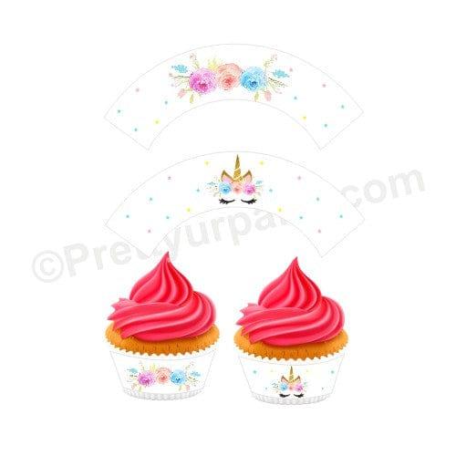 Unicorn Baby Shower Cupcake Wrappers BABY SHOWER Pretty UR Party Default Title  