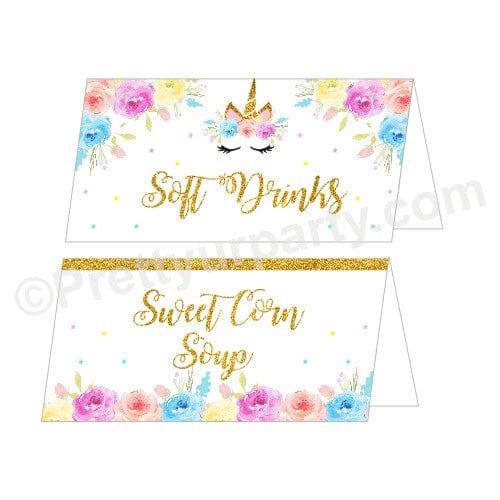 Unicorn Baby Shower Food Labels / Buffet Table Cards BABY SHOWER Pretty UR Party Default Title  