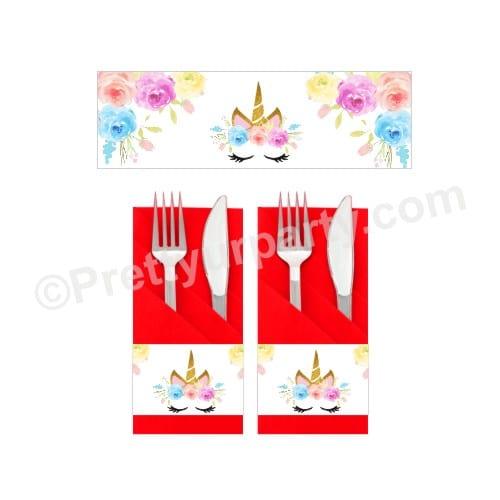 Unicorn Baby Shower Napkin Rings BABY SHOWER Pretty UR Party Default Title  