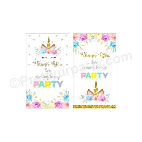 Unicorn Baby Shower Thank you Tags BABY SHOWER Pretty UR Party Default Title  
